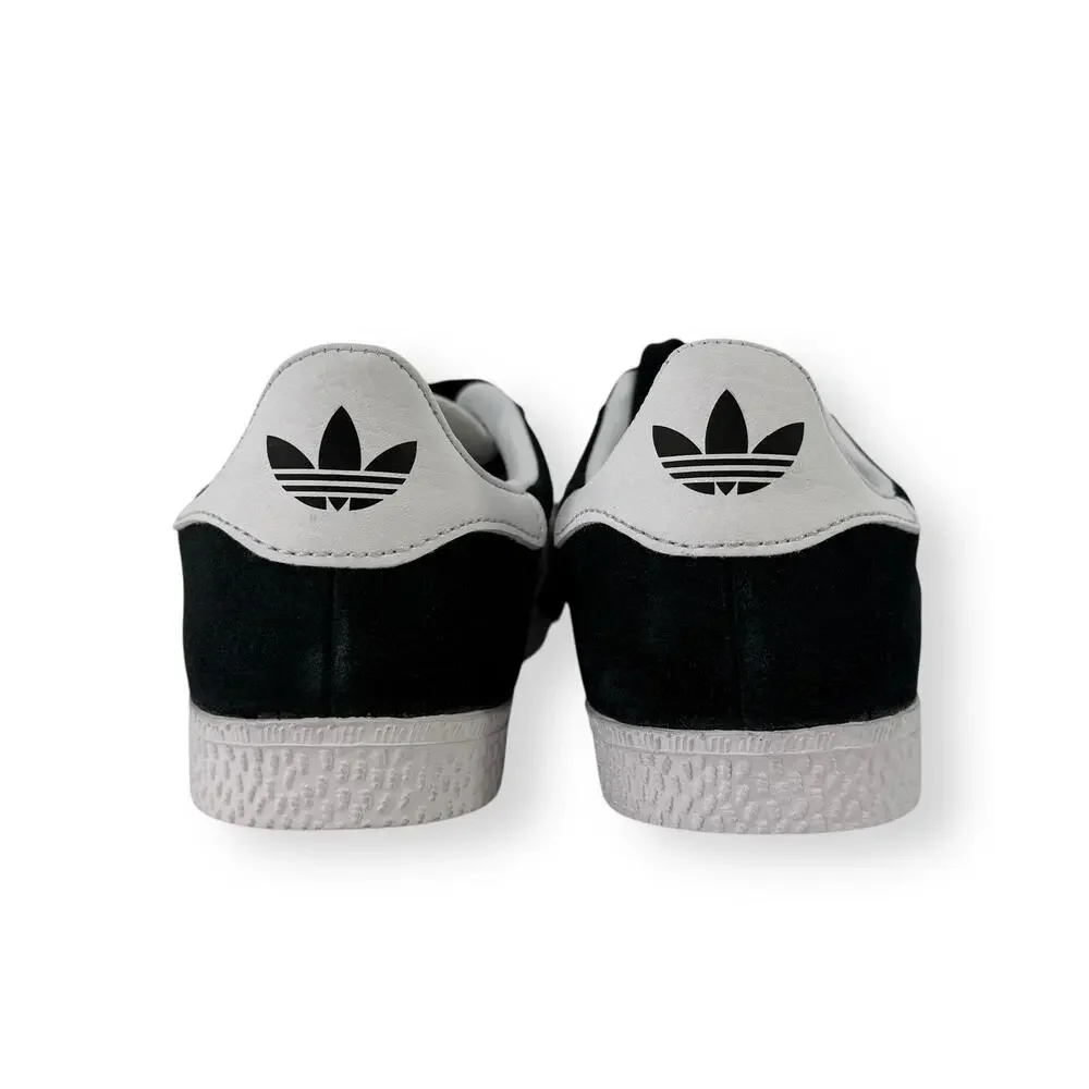 Adidas Gazelle Boy Girl Black White Suede Sneakers Tennis Shoes Youth Sz 1